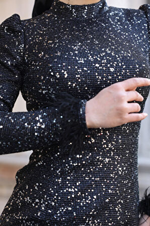 Sakura Tesettür Abiye Siyah