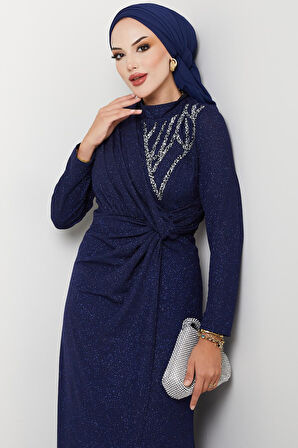 Eylül Tesettür Abiye Lacivert