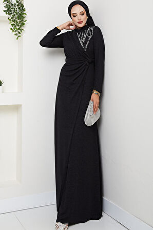 Eylül Tesettür Abiye Siyah