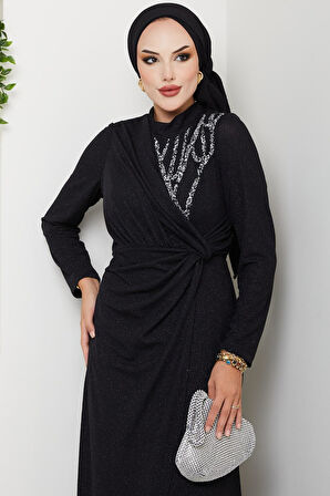 Eylül Tesettür Abiye Siyah