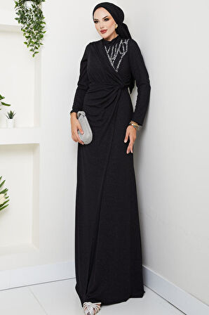 Eylül Tesettür Abiye Siyah
