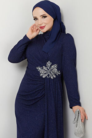 Gözde Tesettür Abiye Lacivert