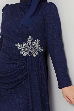 Gözde Tesettür Abiye Lacivert