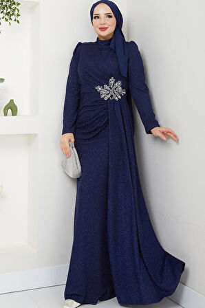 Gözde Tesettür Abiye Lacivert