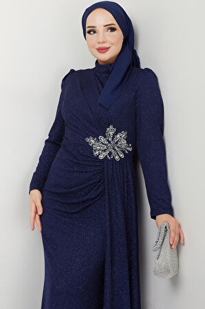 Gözde Tesettür Abiye Lacivert