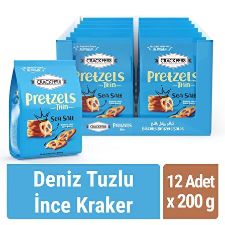 Crackfers Pretzel Deniz Tuzlu 200 gr x 12 Adet