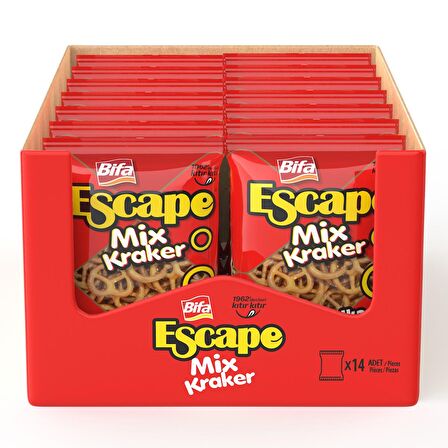 Bifa Escape Mix Kraker Kısa Çubuk - Fiyonk - Halka 150 gr x 14 Adet