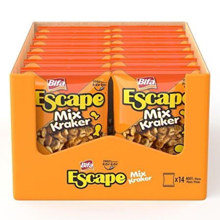 Bifa Escape Mix Kraker - Balık - Nokta - Badem 150 gr x 14 Adet