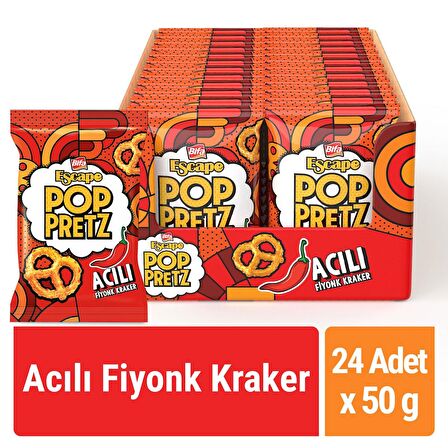 Bifa Escape Poppretz Acılı Fiyonk Kraker Acılı 50 gr x 24 Adet