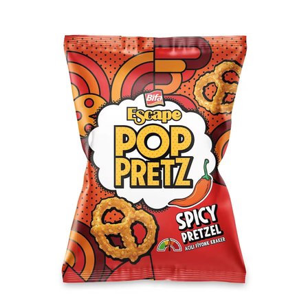 Bifa Escape Poppretz Acılı Pretzel Kraker Acılı 50 gr x 24 Adet