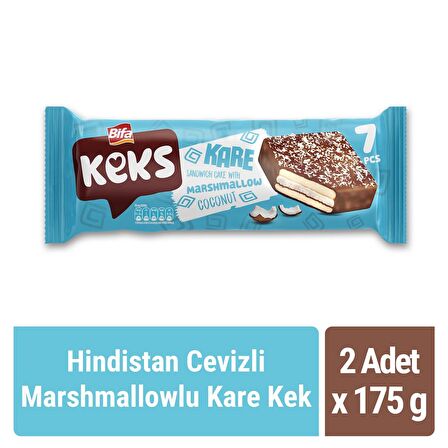 Bifa Keks Kare Kek Hindistan Cevizli Marshmallowlu 175 gr x 2 Adet