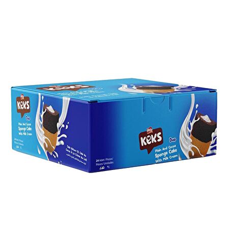 Bifa Keks Sponge Kek Duo Sade ve Kakaolu 45 gr x 24 adet