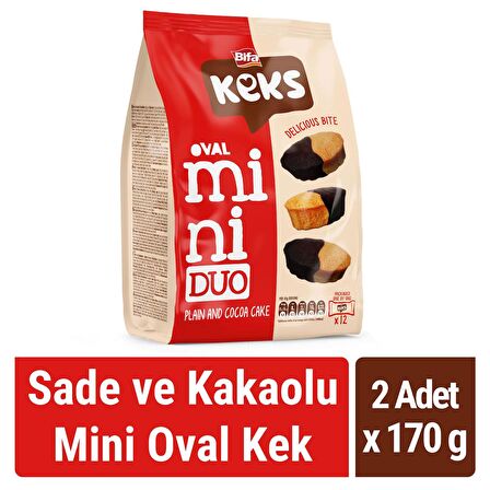 Bifa Keks Mini Oval Kek Sade ve Kakaolu 170 gr x 2 Adet