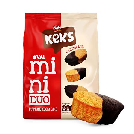 Bifa Keks Mini Oval Kek Sade ve Kakaolu 170 gr x 2 Adet