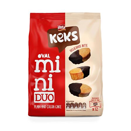 Bifa Keks Mini Oval Kek Sade ve Kakaolu 170 gr x 2 Adet