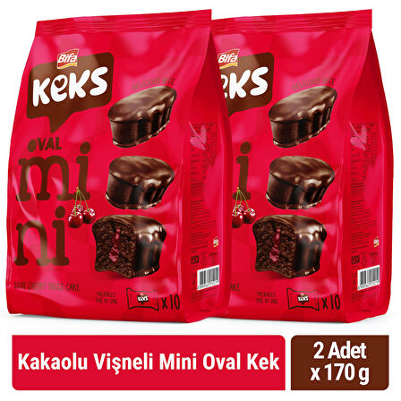 Bifa Keks Mini Oval Kek Kakaolu Vişneli 170 gr x 2 Adet