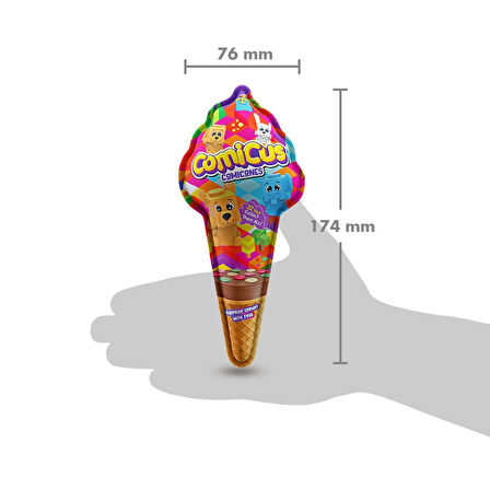 Comicus Sürpriz Oyuncaklı Fındık Dolgulu Drajeli Kornet 25gr x 3 adet