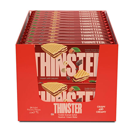 Thinster Fındık Kremalı Gofret 55 gr x 24 adet