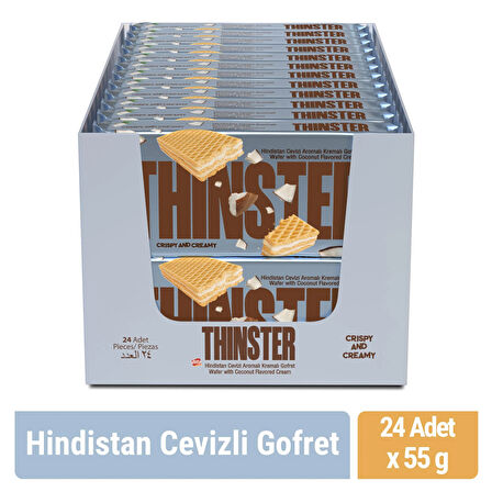 Thinster Hindistan Cevizli Kremalı Gofret 55 gr x 24 adet