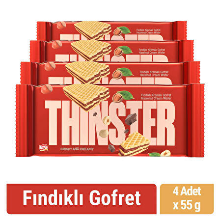 Thinster Fındık Kremalı Gofret 55 gr x 4 adet
