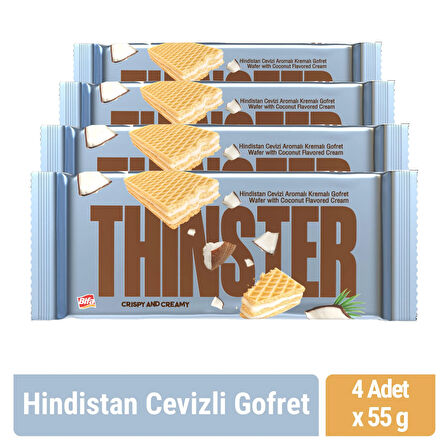 Thinster Hindistan Cevizli Kremalı Gofret 55 gr x 4 adet