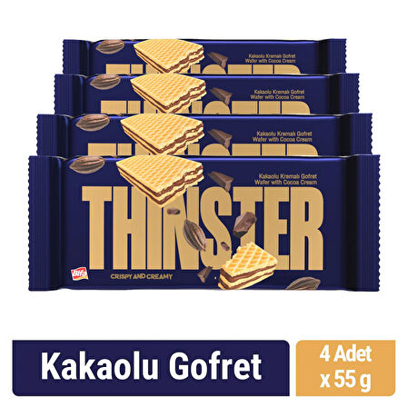 Thinster Kakaolu Kremalı Gofret 55 gr x 4 adet