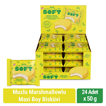 Bifa Soft Muzlu Marshmallowlu Maxi Boy Bisküvi 50 gr x 24 Adet