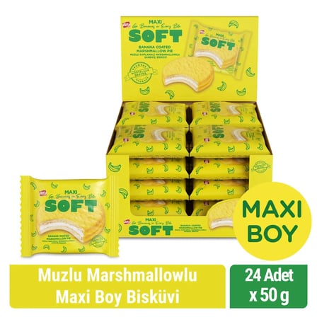 Bifa Soft Muzlu Marshmallowlu Maxi Boy Bisküvi 50 gr x 24 Adet