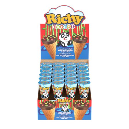 Bifa Richy Kornet Drajeli Fındık Krema Dolgulu Gofret 25 gr x 24 Adet