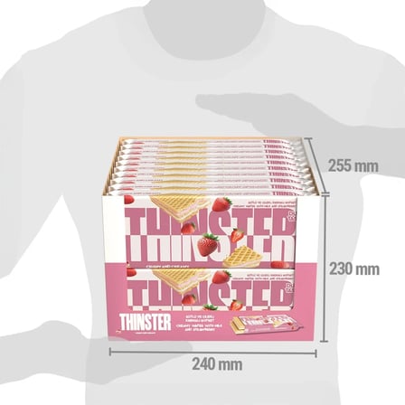 Thinster Sütlü Ve Çilekli Kremalı Büyük Boy Gofret 142 gr x 20 adet