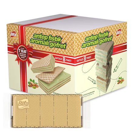 Bifa Antep Fıstık Aromalı Kremalı Gofret 1000 gr