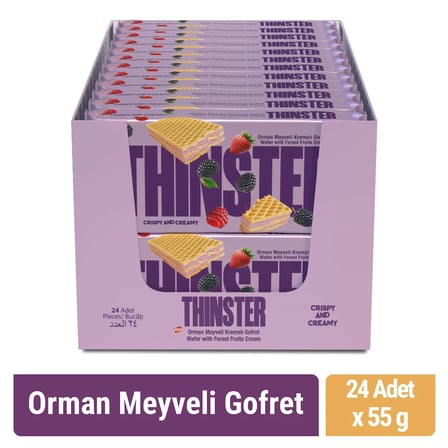 Thinster Orman Meyveli Kremalı Gofret 55 gr x 24 adet