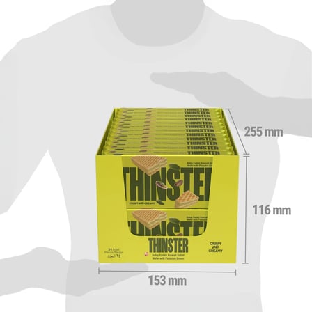 Thinster Antep Fıstıklı Kremalı Gofret 55 gr x 24 adet