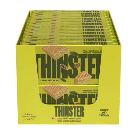 Thinster Antep Fıstıklı Kremalı Gofret 55 gr x 24 adet
