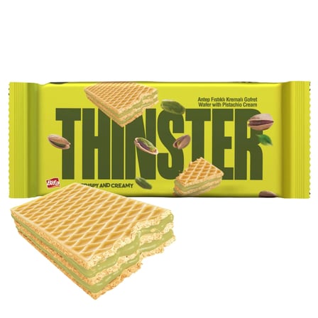 Thinster Antep Fıstıklı Kremalı Gofret 55 gr x 4 adet