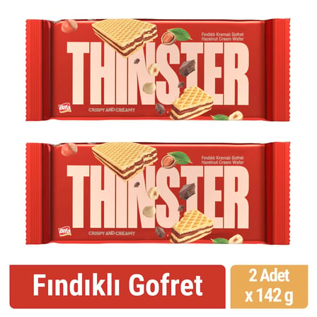 Thinster Fındıklı Kremalı Büyük Boy Gofret 142 gr x 2 adet