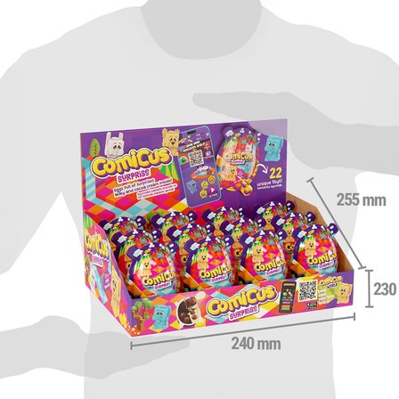 Comicus Surprise Oyuncaklı Sürpriz Yumurta Kakao ve Süt Kremalı Gevrek 20gr x 12 adet