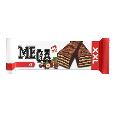 Bifa Mega Kaplamalı Fındıklı Kakao Kremalı Gofret 55 gr x 24 Adet