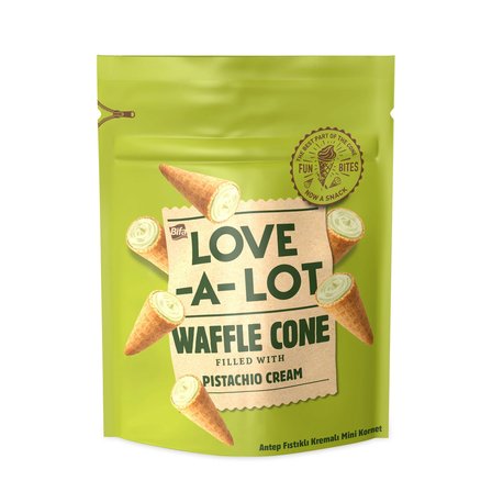 Love-A-Lot Antep Fıstıklı Kremalı Mini Kornet 55 gr x 2 Adet