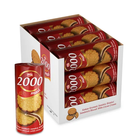 Bifa 2000 Kakaolu Kremalı Sandviç Bisküvi 500 gr x 12 Adet