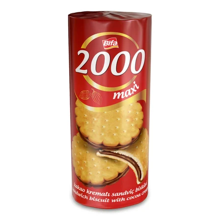 Bifa 2000 Kakaolu Kremalı Sandviç Bisküvi 500 gr x 12 Adet