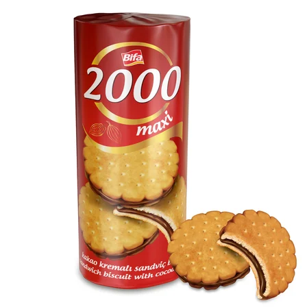 Bifa 2000 Kakaolu Kremalı Sandviç Bisküvi 500 gr x 12 Adet