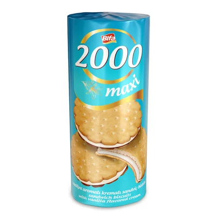 Bifa 2000 Vanilyalı Kremalı Sandviç Bisküvi 500 gr x 12 Adet