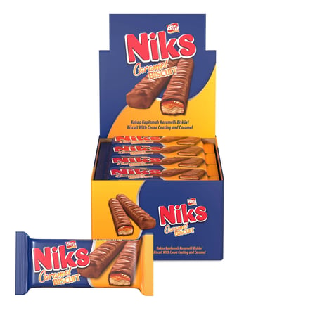 Bifa Niks Kaplamalı Karamelli Bisküvi 50 gr x 24 Adet