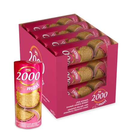 Bifa 2000 Çilekli Kremalı Sandviç Bisküvi 500gr x 12 Adet