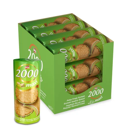 Bifa 2000 Antep Fıstıklı Kremalı Sandviç Bisküvi 500gr x 12 Adet