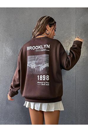 Kadın Brooklyn Baskılı Sweatshirt