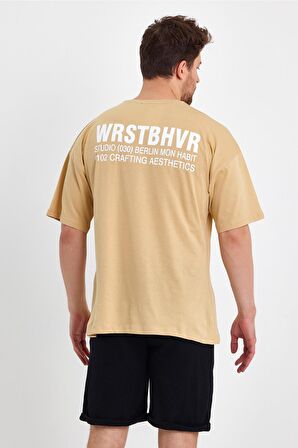 Erkek Wrstbhvr Studio Baskılı Oversize T-shirt