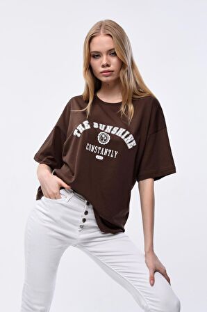 Kadın The Sunshine Baskılı Oversize T-shirt