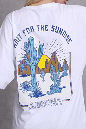 Kadın Arizona Baskılı Oversize T-shirt